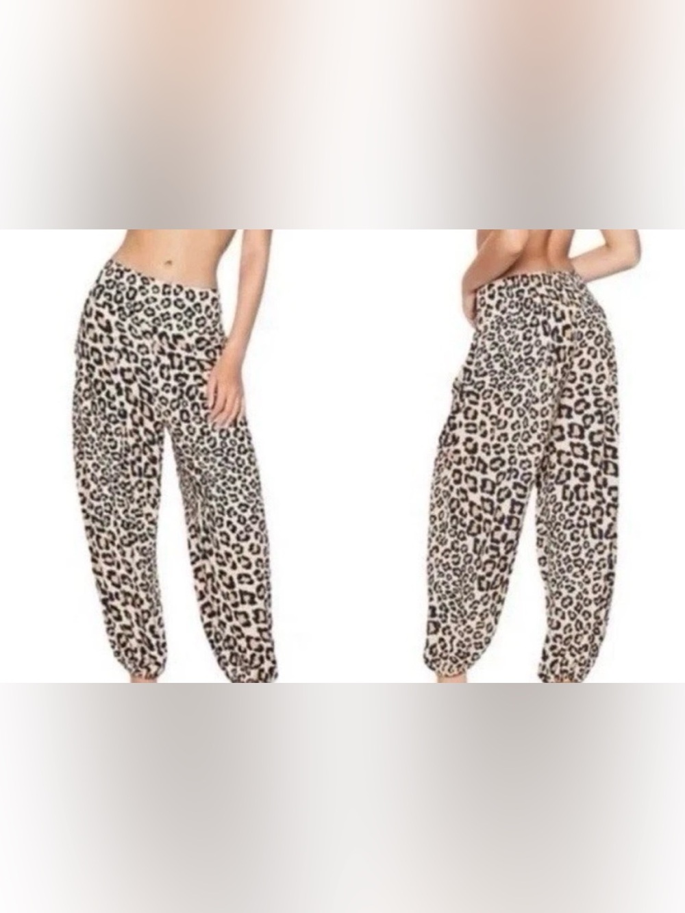 NWT Victoria's Secret Leopard Print Pants in Blue and Tan
